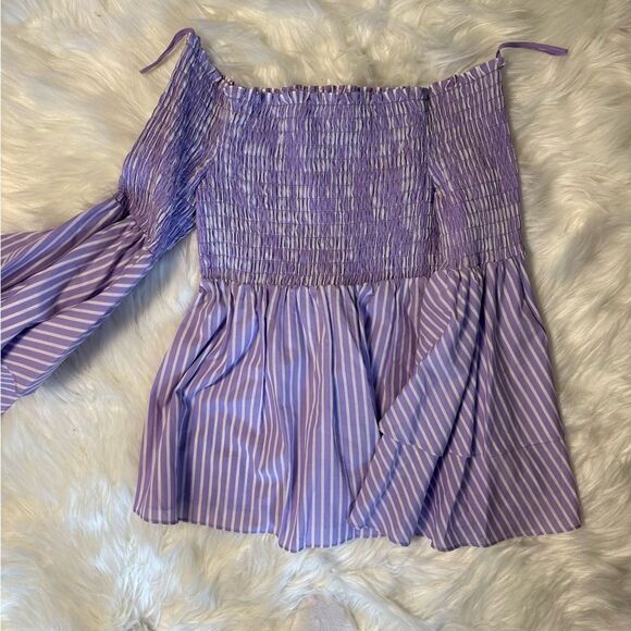 NWOT L'AGENCE Denver Stripe Off Shoulder Top - Picture 4 of 8